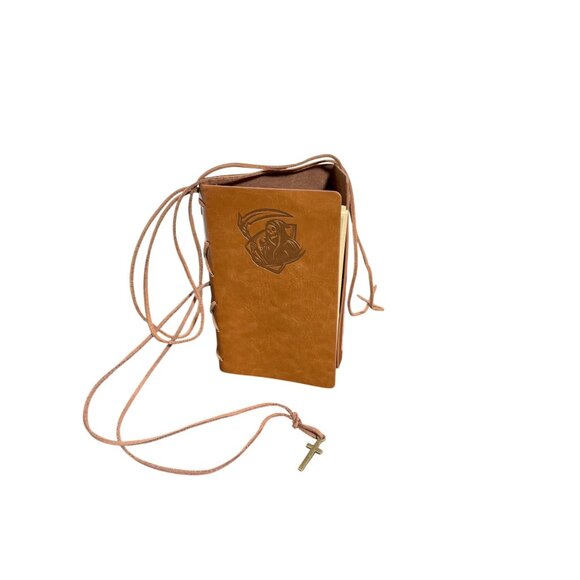 Vintage-Style Journal With Cross Charm & Refillable Pages For Notes Or Sketches - Picture 1 of 5